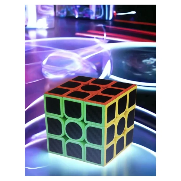 3x3x3 Professıonal Speed Cube Carbon Fıber - Karbon Fiber Profesyonel Rubik Zeka Sabır Küpü - Görsel 6
