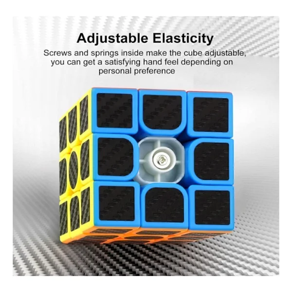 3x3x3 Professıonal Speed Cube Carbon Fıber - Karbon Fiber Profesyonel Rubik Zeka Sabır Küpü - Görsel 3