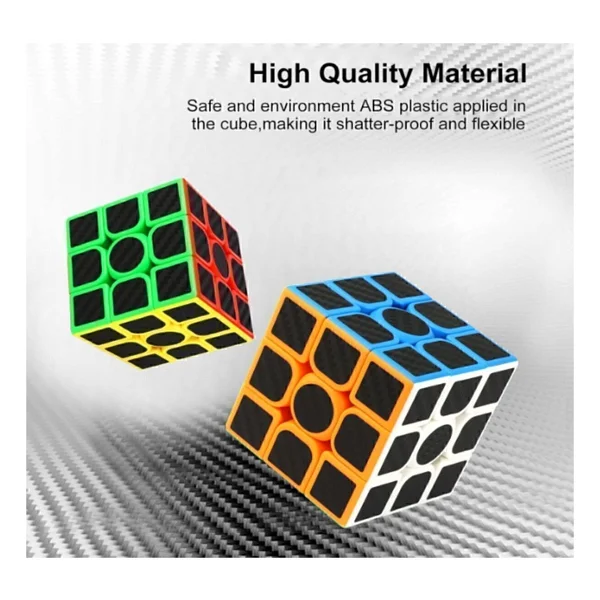 3x3x3 Professıonal Speed Cube Carbon Fıber - Karbon Fiber Profesyonel Rubik Zeka Sabır Küpü - Görsel 5