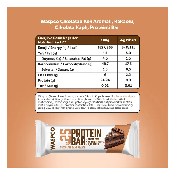 Waspco 3 Çeşit 36 Gr 6 Adet Protein Bar - Görsel 5