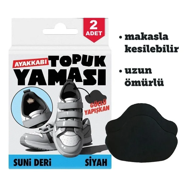 Hobialem Ayakkabı Topuk Yaması 2 Adet Kendinden Yapışkanlı Ayakkabı Tamir Bandı Siyah - Görsel 4