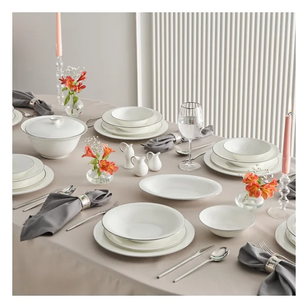 Karaca Fine Pearl Fame Platin 55 Parça 12 Kişilik Yemek Takımı - Görsel 10