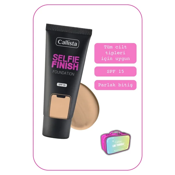 Callista Selfie Finish 15 Faktör 132 Light Beige Fondöten - Görsel 3
