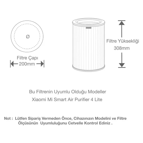 Xiaomi Smart Air Purifier 4 Lite Filtre, Uyumlu Hava Temizleyici Filtresi - Görsel 2