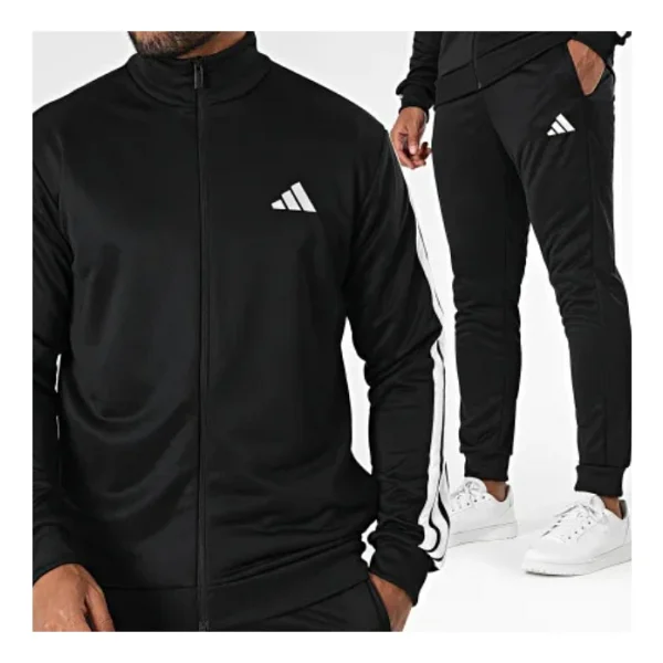 Adidas Sportswear Basic 3-Stripes French Terry Jc5375 Siyah Erkek Eşofman Takımı - Görsel 7