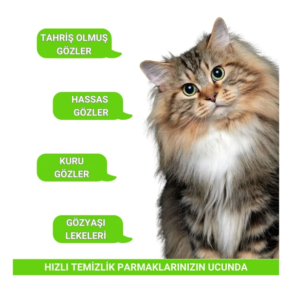 Greenwich Göz Kulak Temizleme Parmak Mendil Tahriş Giderici Hijyenik Islak Mendil Kedi Köpek Vegan Bitkisel Içerikli 50 Adet - Görsel 4