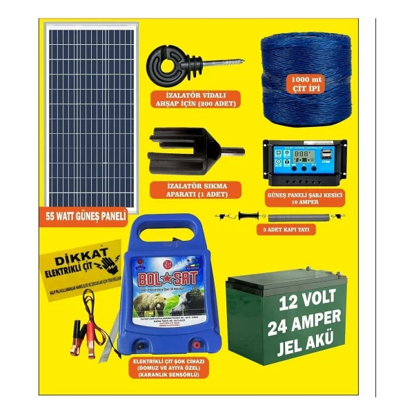 Bolsat Elektrikli Çit Seti Domuz Ve Ayı 1000 Mt Lik Kapı Yaylı Paket - Görsel 2
