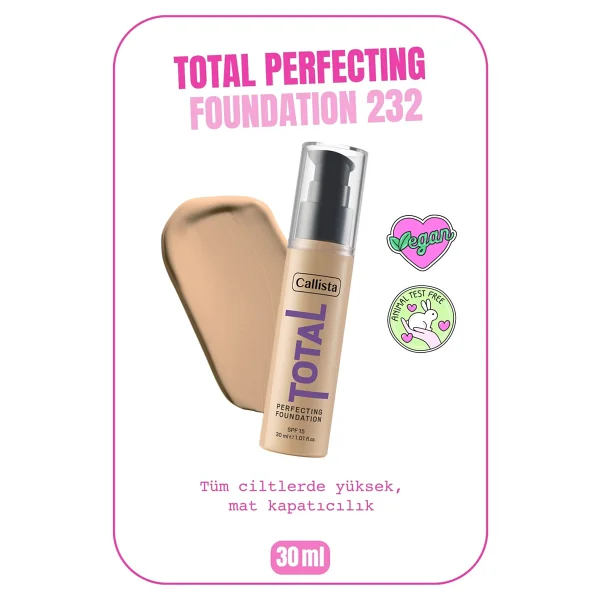 Callista Total Perfecting 232 Light Beige Fondöten - Görsel 5