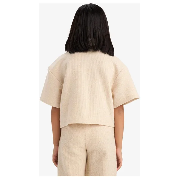 Defacto Kız Çocuk Relax Fit Polo Yaka Basic Düz Selanik Kumaş Kısa Kollu Gömlek E1102a825sm - Bej-Bg286 - 5 - 6 Yaş - Görsel 5