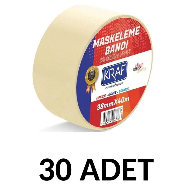 Kraf 30 Adet Maskeleme Bandı 38 Mm X 40 Metre Kağıt Bant - Görsel 2