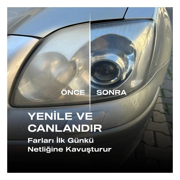 Nasiol Headlight Restorer Nano Seramik Far Yenileme Ve Koruma Kiti-3 Yıl Dayanım-10ml-Far Temizleme - Görsel 4