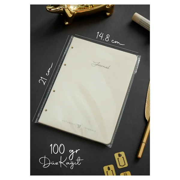 Victoria's Journals Ringo Defter Yedeği A5 96 Sayfa 100 Gram Ivory Noktalı - Beyaz - Görsel 6