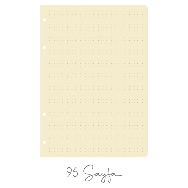 Victoria's Journals Ringo Defter Yedeği A5 96 Sayfa 100 Gram Ivory Noktalı - Beyaz - Görsel 3
