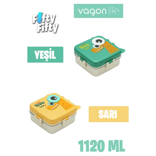 Vagonlife Yeşil 1120 Ml 3 Bölmeli Lunch Box - Görsel 10