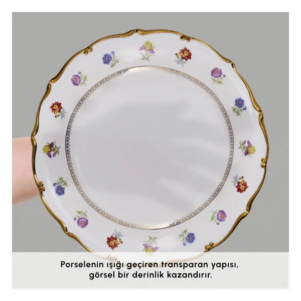 Karaca Royal Bone Diana Gold 55 Parça 12 Kişilik Yemek Takımı - Görsel 8
