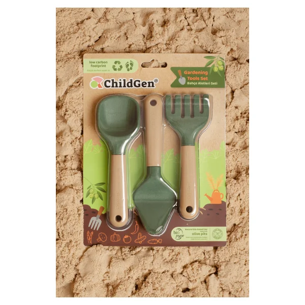 Childgen Bahçe Aletleri Seti (Tırmık-Kürek-Mala) - Yeşil - Görsel 2