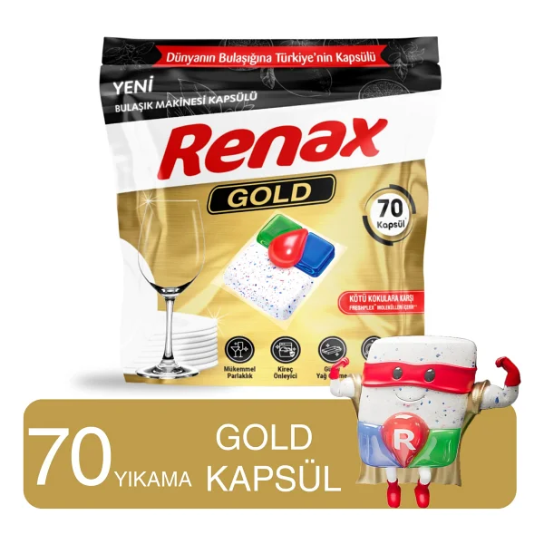 Renax Gold Bulaşık Makinesi Tableti 70'li - Görsel 6