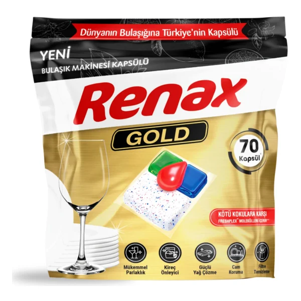 Renax Gold Bulaşık Makinesi Tableti 70'li - Görsel 2