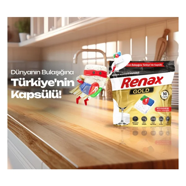 Renax Gold Bulaşık Makinesi Tableti 70'li - Görsel 3