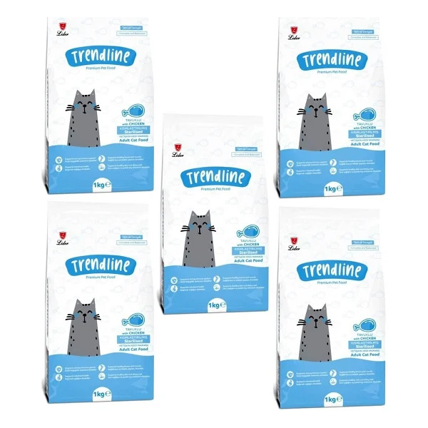 Trendline Tavuklu 1 Kg 5'li Kısırlaştırılmış Yetişkin Kedi Maması - Görsel 3