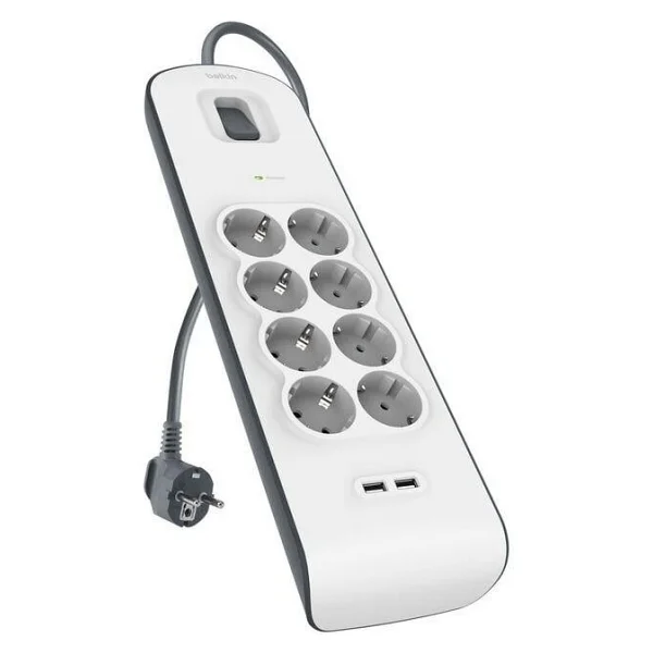 Belkin BSV804VF2M 900 Joule 2 USB'li 8'li 2 m Akım Korumalı Priz - Görsel 3
