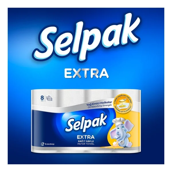 Selpak Extra Yağ Emici 8'li 4 Adet Kağıt Havlu - Görsel 4