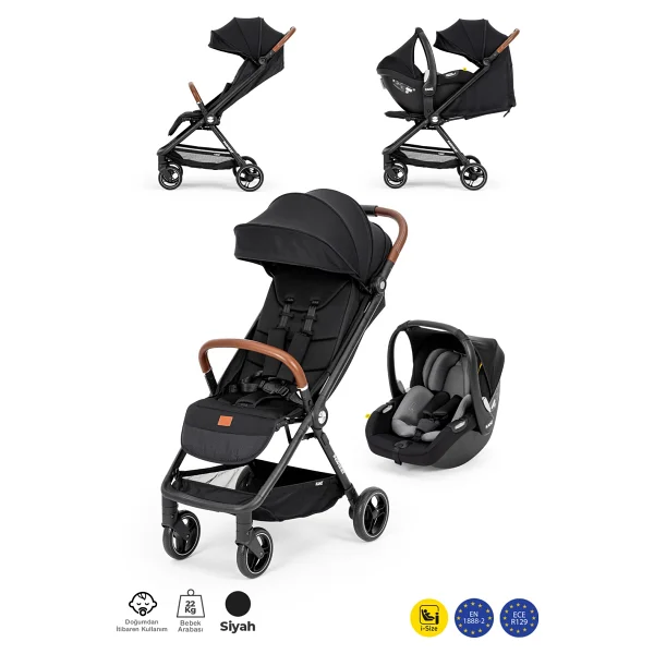 Kanz Instreet Autofold Siyah Travel Sistem Bebek Arabası - Görsel 2