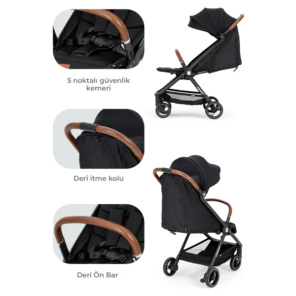 Kanz Instreet Autofold Siyah Travel Sistem Bebek Arabası - Görsel 4