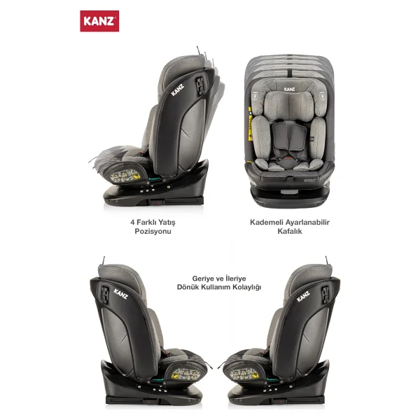 Kanz Orbit I-Size Gri 0-36 Kg Oto Koltuğu - Görsel 4
