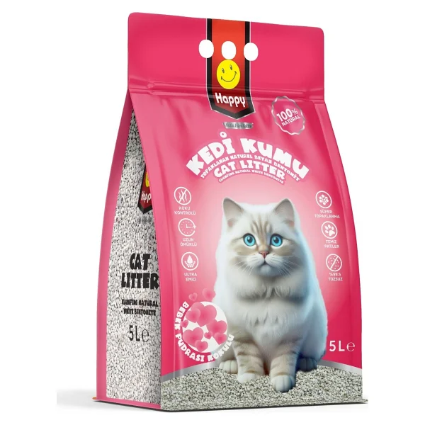 Happy Bebek Pudrası Kokulu 5 Lt Bentonit Kedi Kumu - Görsel 5