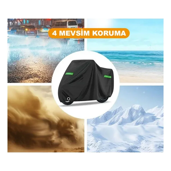 Volta Vsm Arka Çanta Uyumlu Motosiklet Brandası Premium (Kilit Uyumlu)-Siyah - Görsel 2