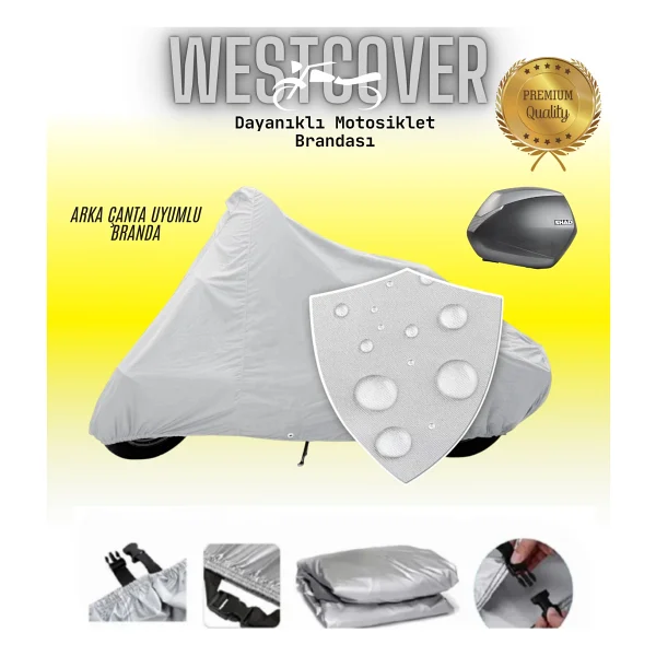 Honda Cl 250 Uyumlu Motorsiklet Brandası, Motor Örtüsü West01 - Arka Çanta Uyumsuz - Görsel 5
