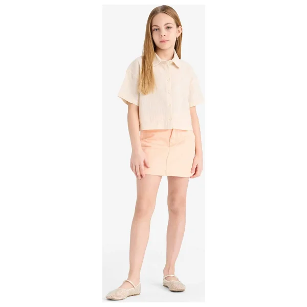 Defacto %100 Pamuk Cropped Fit Sırt Baskılı Kısa Kollu Gömlek Kız Çocuk E4258a825sm - Görsel 2