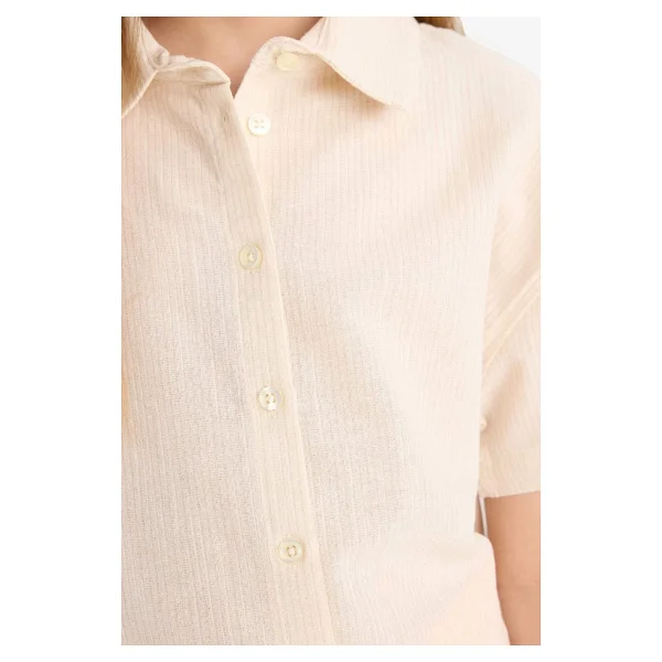 Defacto %100 Pamuk Cropped Fit Sırt Baskılı Kısa Kollu Gömlek Kız Çocuk E4258a825sm - Görsel 5