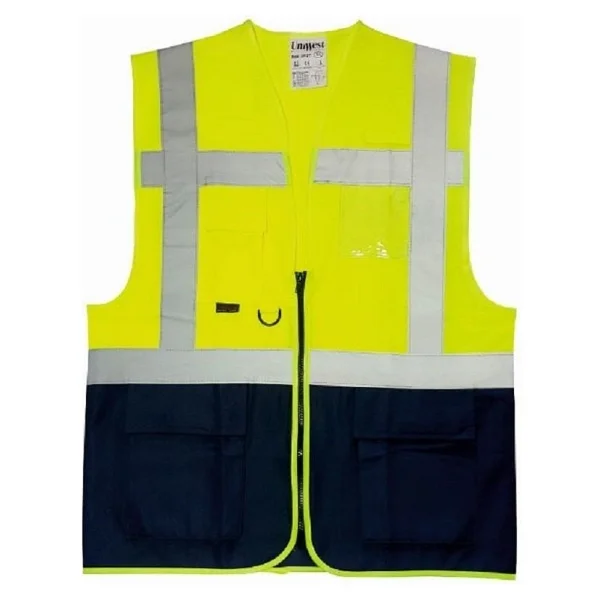 Uniwest Uw-211 Reflektörlü Cepli Mühendis Ikaz Yeleği Sarı-Lacivert - Görsel 6