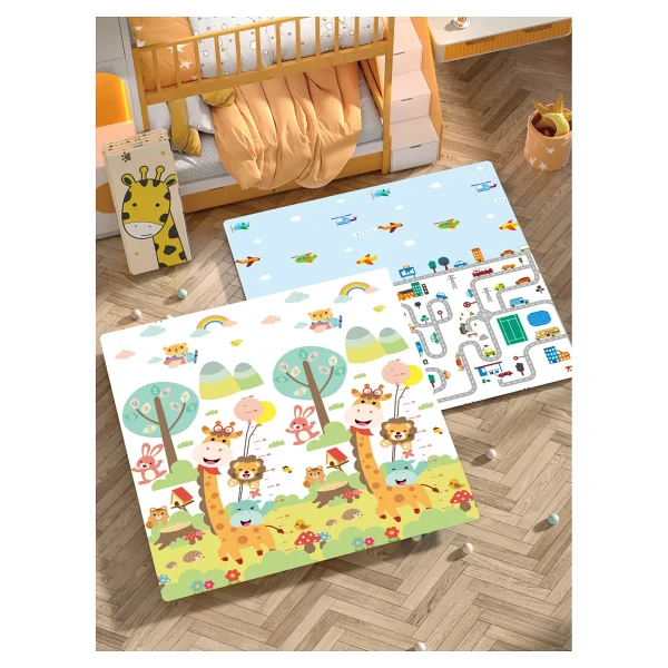 Elfobaby Taşıtlar Sevimli Dostlar 150x180 cm Katlanabilir Oyun Matı - Görsel 5
