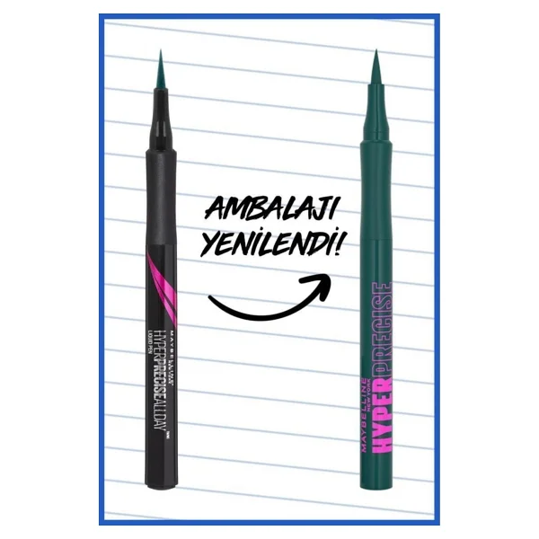 Maybelline Hyper Precise All Day 730 Jungle Green Eyeliner - Görsel 6