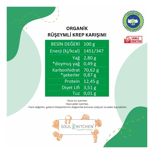 Soul Kitchen Organik Rüşeymli Krep Karışımı 250 Gr - Görsel 5
