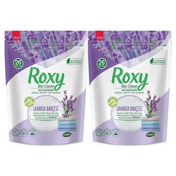 Dalan Roxy Bio Clean Lavanta Bahçesi Toz Sabun 800 Gr 2'li - Görsel 3