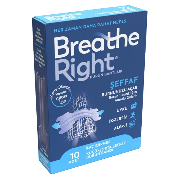 Breathe Right Burun Bandı Hassas Ciltler Şeffaf Normal Boy 10'lu - Görsel 5