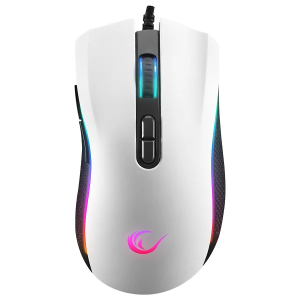 Rampage Smx-R44 V2 Beyaz RGB Makrolu Optik Kablolu Oyuncu Mouse - Görsel 2