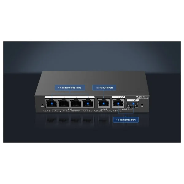 Ruijie Rg-Es206gs-P 4 Port 10/100/1000 Mbps Gigabit Poe Yönetilebilir Switch - Görsel 8