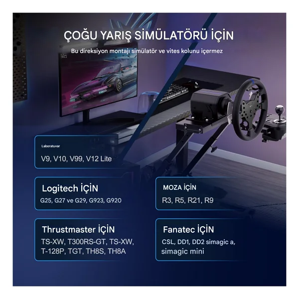 Pxn A10 Direksiyonu Standı ( Logitech G25, G27, G29, G920, G923 - Pxn V9 Gen2, V10, V99 Moza R3, R5, R21, R9, R16 ) - Görsel 3