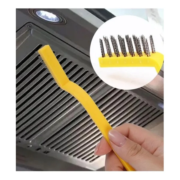 3 Parça Tel Fırça Bakır Plastik Demir Fırça Detaylı Temizlik Seti Çok Amaçlı Ocak Temizleme - Renkli - Görsel 7