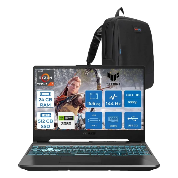Asus Tuf Gaming A15 Fa506ncr AMD Ryzen 7 7435hs 64gb DDR5 4tb SSD Rtx3050 4gb 15.6" FHD Ips 144hz Freedos Taşınabilir Bilgisayar Hn034f24 + Zetta Çanta - Görsel 8