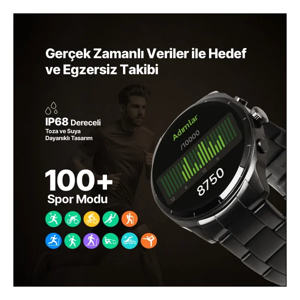 Ttec Tempus Pro S 45mm 2sw08 Siyah Akıllı Saat - Görsel 7