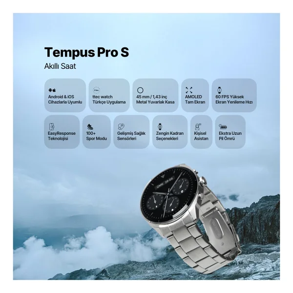 Ttec Tempus Pro S 45mm 2sw08 Gri Akıllı Saat - Görsel 2