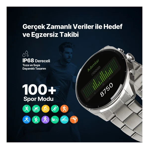 Ttec Tempus Pro S 45mm 2sw08 Gri Akıllı Saat - Görsel 7