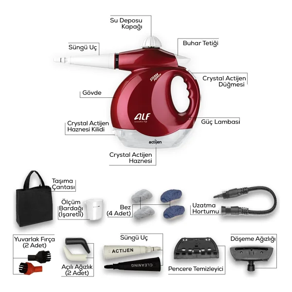 Alf BT-121 Steam Force Handy Buharlı Temizleyici - Görsel 2