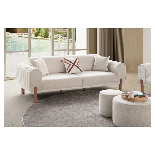 Edsy Home Armoni 3+3 Koltuk Takımı Krem - Görsel 3